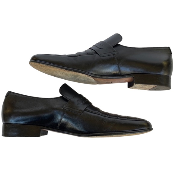 LOUIS VUITTON men’s black leather loafers in size 8 1/2 US, EUC - Picture 4 of 11